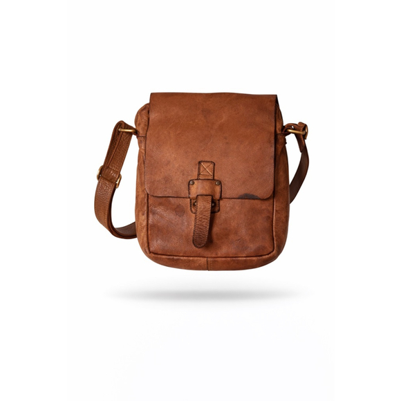 Harbour 2nd Handbags - Harbour 2nd Genuine Leather Crossbody Bag Cognac Brown Messenger Satchel